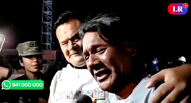 Screengrab of Peruvian fisherman Maximo Napa speaking to media after being rescued from the Pacific Ocean.