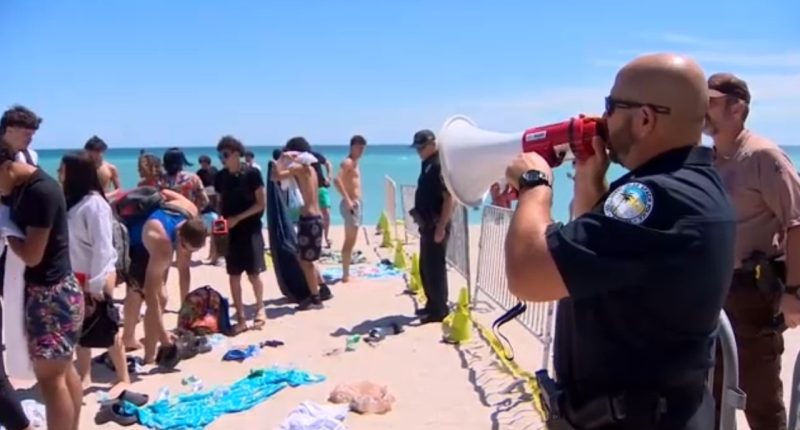 Florida spring break crowd kicked off beach amid state’s crackdown on partiers