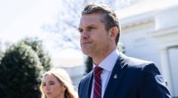 Secretary of Defense Pete Hegseth speaking to the media at the White House.