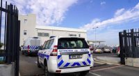 Cypriot police cars transporting Israeli tourists to court.