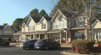 Townhouses in a residential neighborhood.