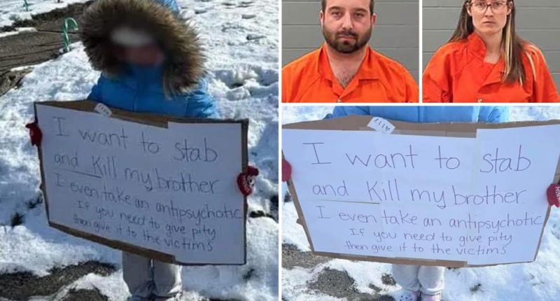 Indiana cop forced daughter to hold sign in cold as punishment: police