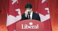 Justin Trudeau weeps as he gives farewell speech