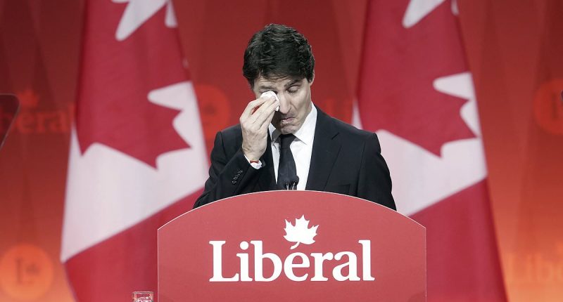 Justin Trudeau weeps as he gives farewell speech