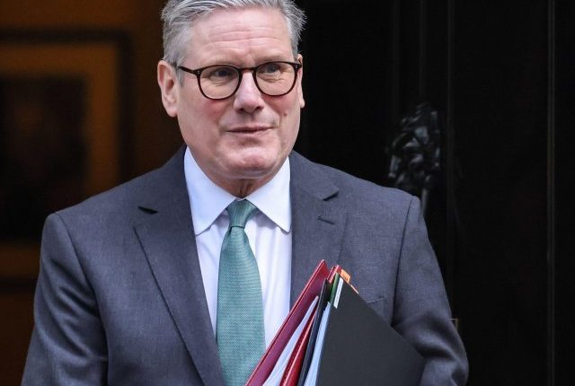 Sir Keir Starmer leaving 10 Downing Street.