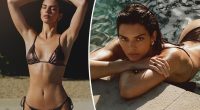 Kendall Jenner ditches her bikini top in smoldering swimsuit campaign