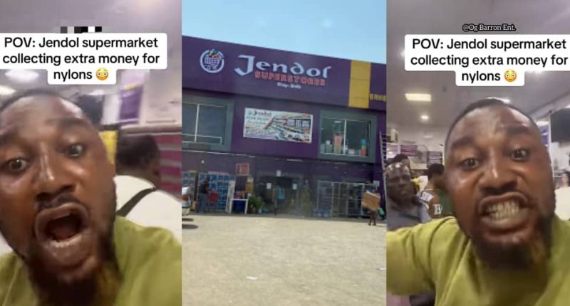 Man fumes at Jendol supermarket over ₦30 nylon charge after spending ₦11,800