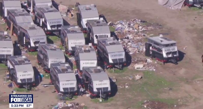 Massive RV parking lot in California city taken over by homeless squatters