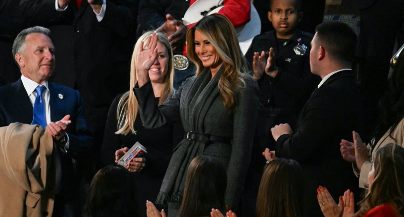 Melania stuns as she enters Capitol for Trump's big political night