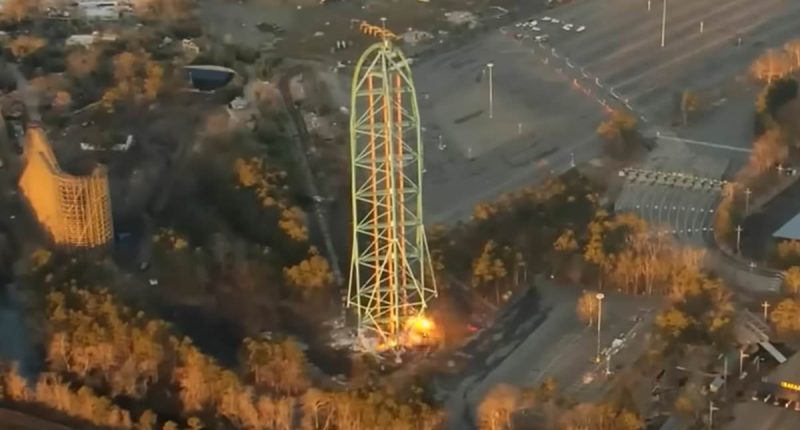 Moment world's tallest roller-coaster IMPLODES after troubled history