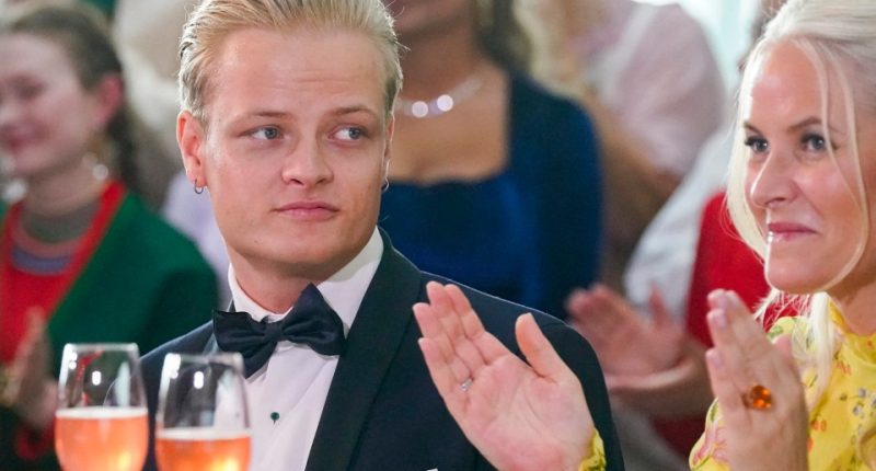 Marius Borg Høiby and his mother, Crown Princess Mette-Marit, at an event.