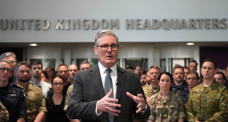 Prime Minister Keir Starmer speaking at UK headquarters.
