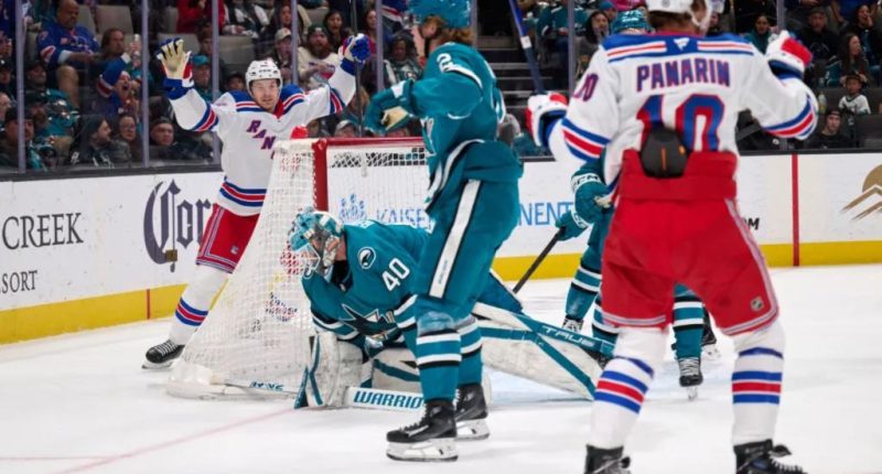 Rangers throttle Sharks to gain sole possession of final wild card spot