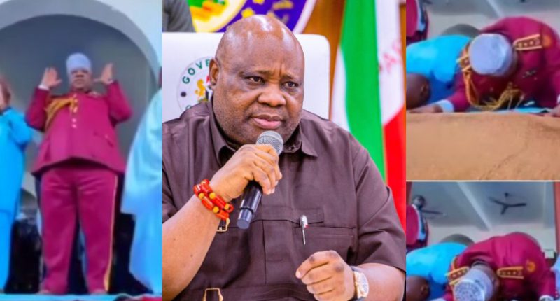 Reactions as Osun State governor Ademola Adeleke is spotted praying inside mosque -