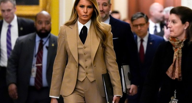 Melania Trump walking through the Capitol.