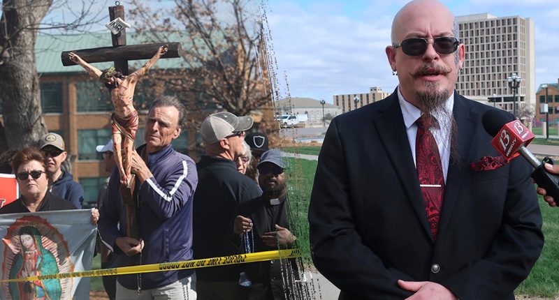 Satanic leader arrested after Black Mass, scuffle at Kansas Statehouse: 'A despicable act'