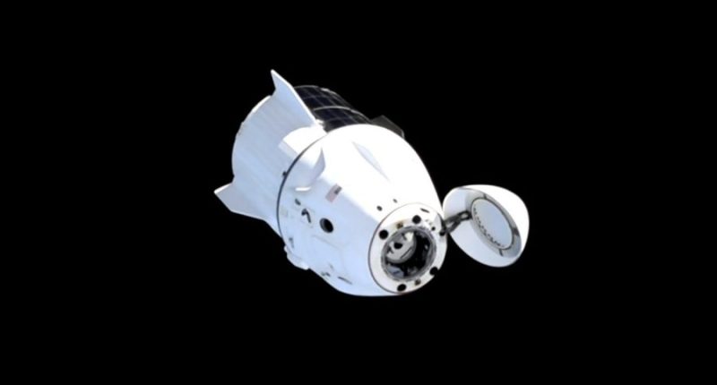 SpaceX capsule with retrieved astronauts departs space station