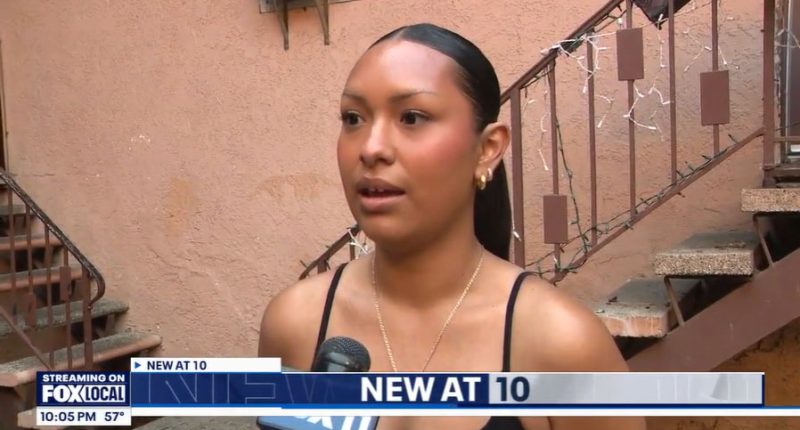 Tenant interviewed about living without power near toxic debris.