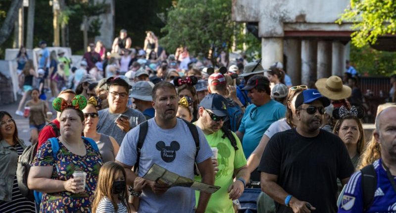 waiting in line at Animal Kingdom