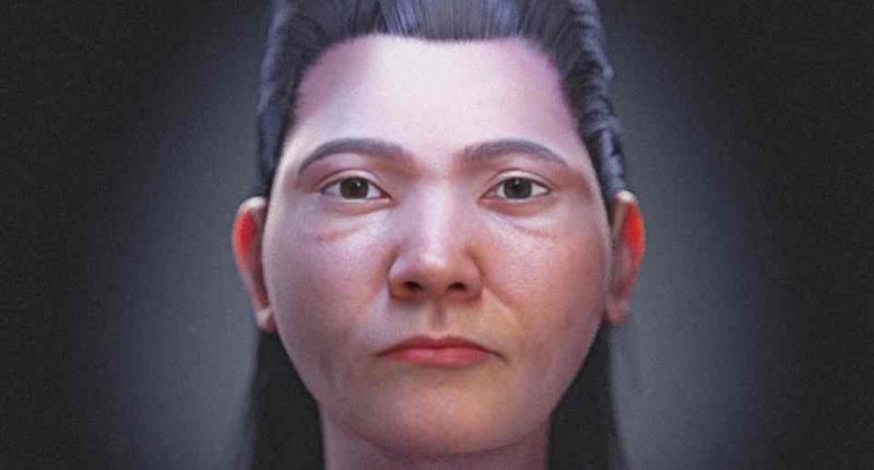 Reconstruction of a face from an ancient skull.