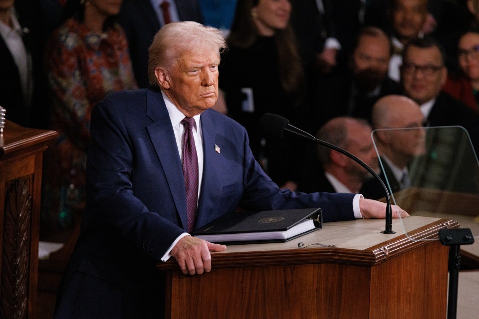 President Trump giving a speech to Congress.