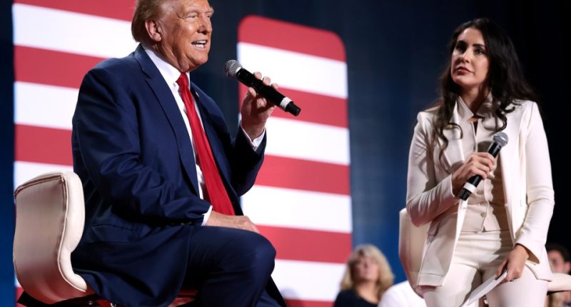 Donald Trump at a town hall meeting.