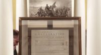 Trump displays Declaration of Independence copy in the Oval Office