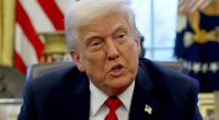 President Donald Trump speaking in the Oval Office.