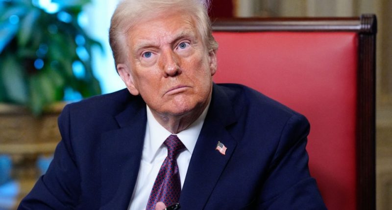 President Donald Trump at a signing ceremony.