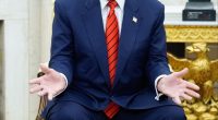 President Donald Trump speaking in the Oval Office.