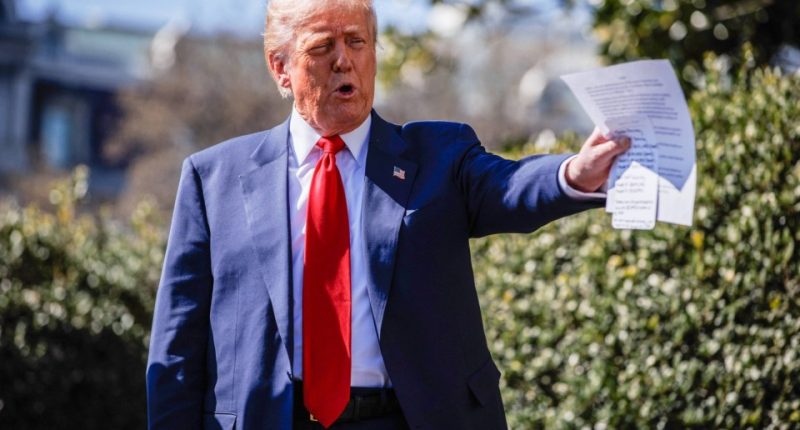 United States President Donald Trump climbs out of a Tesla Model S on the South Lawn of the White House in Washington, D.C. on March 11, 2025. President Trump has said he will buy a Tesla to support Tesla and Elon Musk after recent attacks on Tesla charging stations and calls for boycotts of Tesla products. Credit: Samuel Corum / Pool via CNP. 11 Mar 2025 Pictured: United States President Donald Trump speaks in front of a group of Tesla vehicles with Elon Musk, Tesla CEO and Senior Advisor to the President of the United States, on the South Lawn of the White House in Washington, D.C. on March 11, 2025. President Trump has said he will buy a Tesla to support Tesla and Elon Musk after recent attacks on Tesla charging stations and calls for boycotts of Tesla products. Credit: Samuel Corum / Pool via CNP. Photo credit: Samuel Corum - Pool via CNP / MEGA TheMegaAgency.com sales@mega.global
