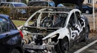 Burned-out Tesla.