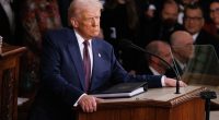 President Trump giving a speech to Congress.