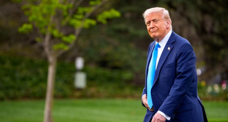 President Trump departing the White House.