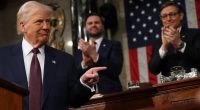 President Trump addressing a joint session of Congress.