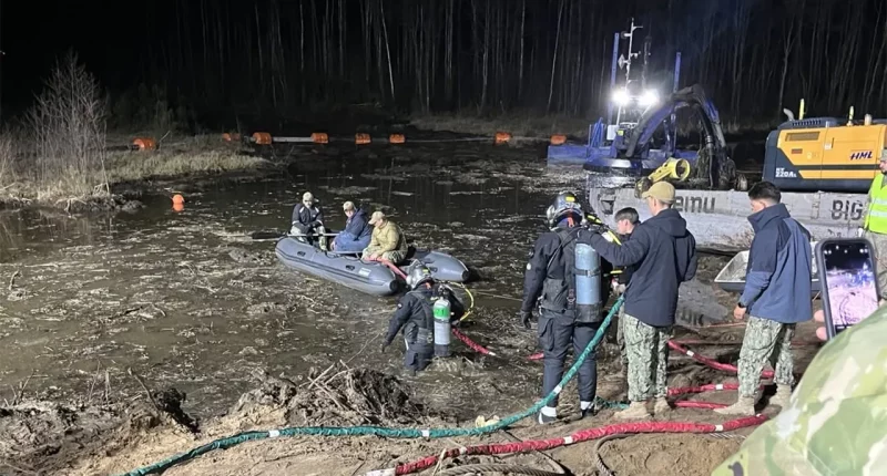 US military working to recover 70 ton vehicle from Lithuanian swamp as 4 Army soldiers remain missing