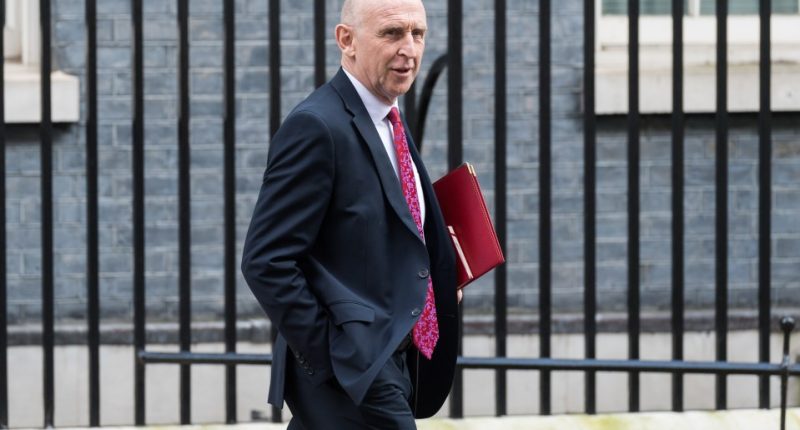 John Healey, Secretary of State for Defence, leaving 10 Downing Street.