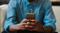 Person using a smartphone.