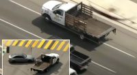 Wanted driver in stolen truck leads SoCal cops on destructive high-speed chase