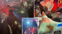 Wild mob smashes windows of NYPD vehicles after cops respond to apparent car meet-up: video