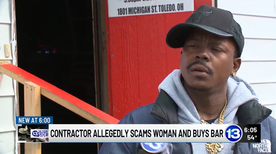 Man interviewed about contractor allegedly scamming a woman.