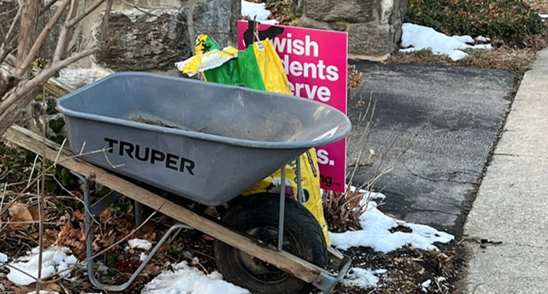 Yard sign condemning antisemitism on college campuses sparks free speech debate