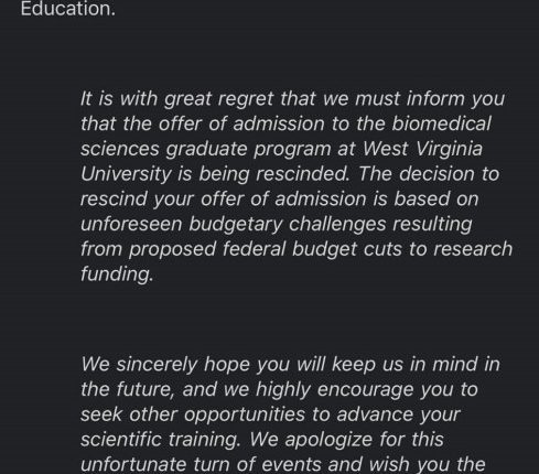 'Devastating': College student's offer rescinded due to federal cuts