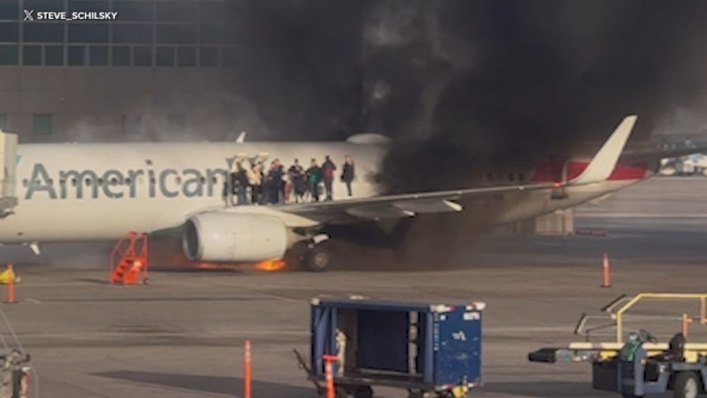 American Airlines Flight 1006 diverted to Denver International Airport, airplane engine catches fire after landing, FAA says