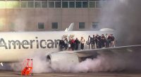 American Airlines plane engine catches fire after landing in Denver