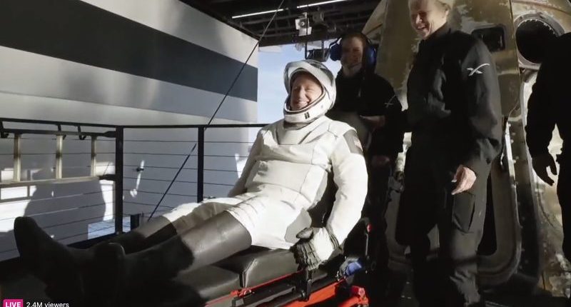 Astronauts back on Earth