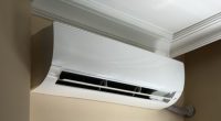 Air conditioner on the wall background