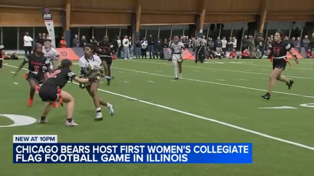 Chicago Bears host Rockford, Benedictine University for college women's flag football game in Walter Payton Center at Halas Hall