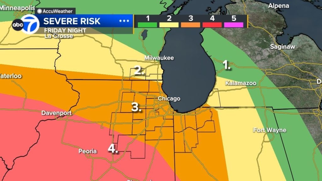 Chicago, Illinois weather forecast includes severe storms bringing strong winds to area Friday
