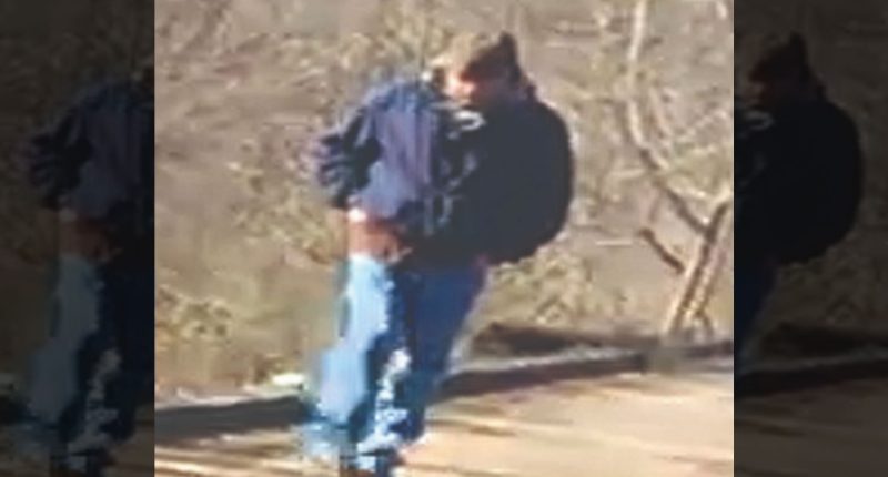 The Delphi Murder suspect walking outside